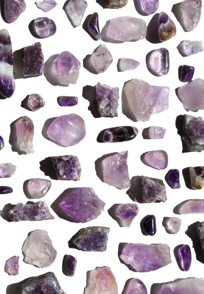 vários formatos de ametista