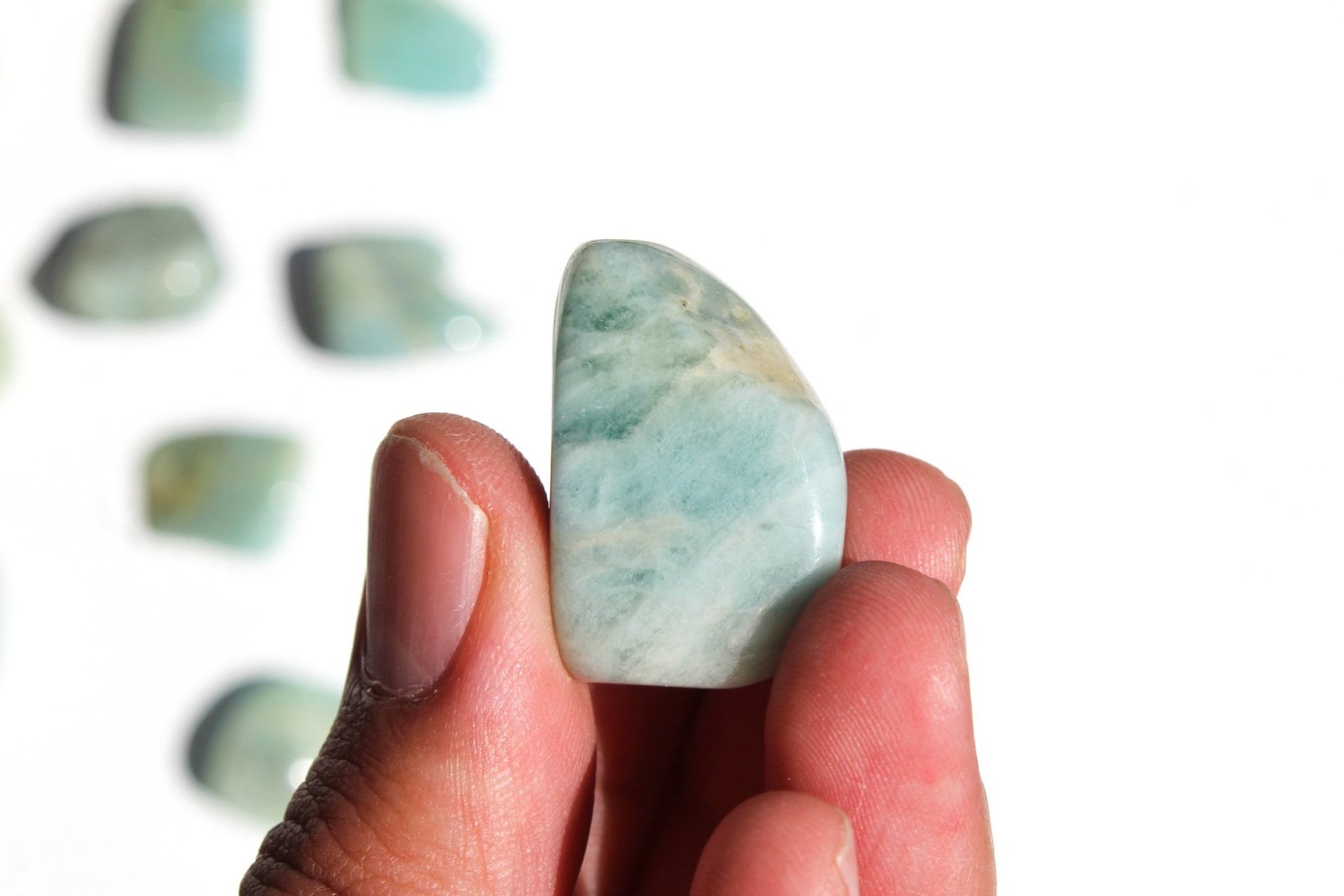 Água-marinha rolada média