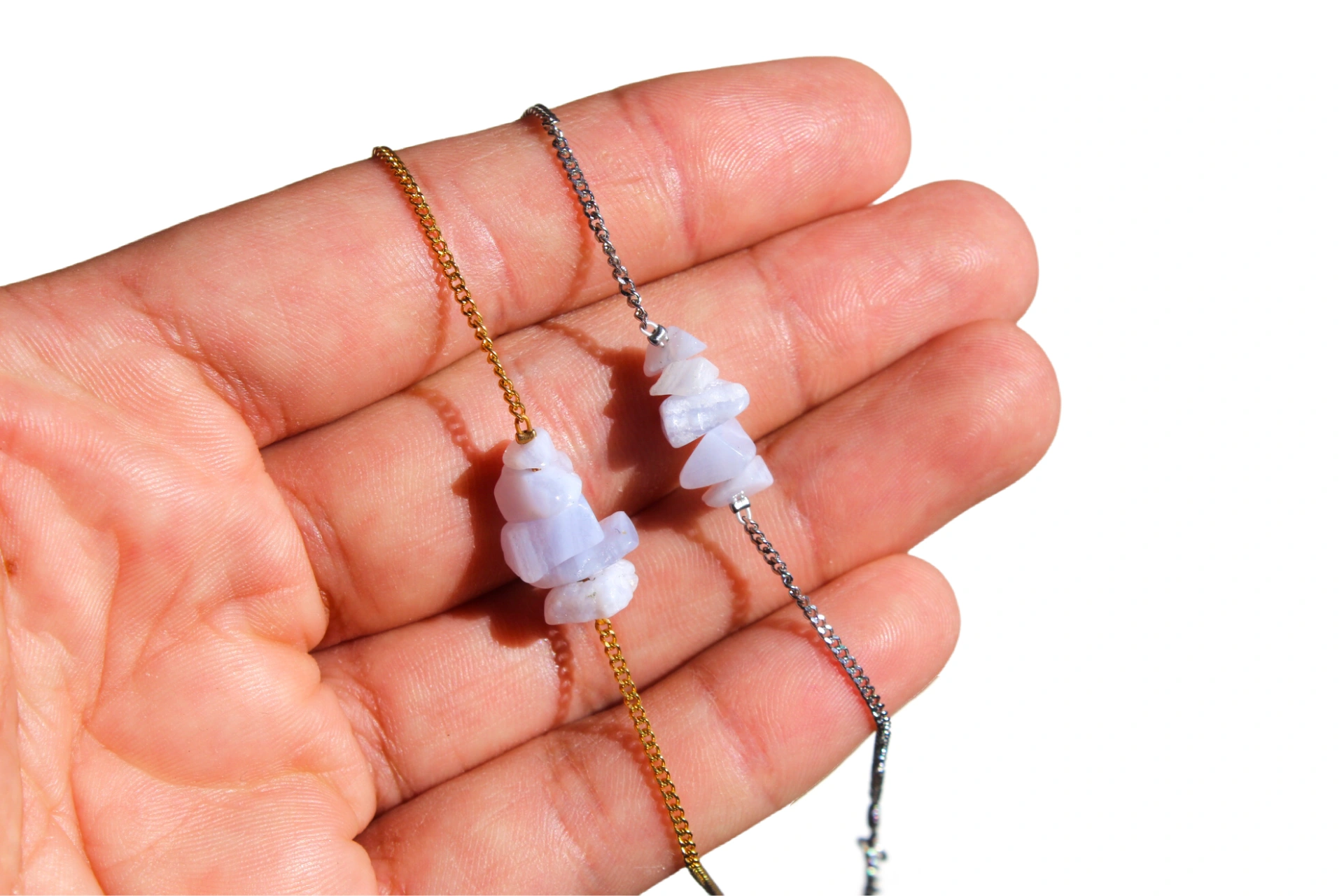 pulseira theia agata azul rendilhada