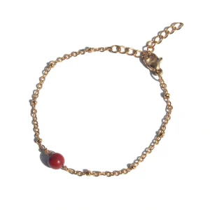 Pulseira Aedos Jaspe Vermelho (Dourado/Prateado)