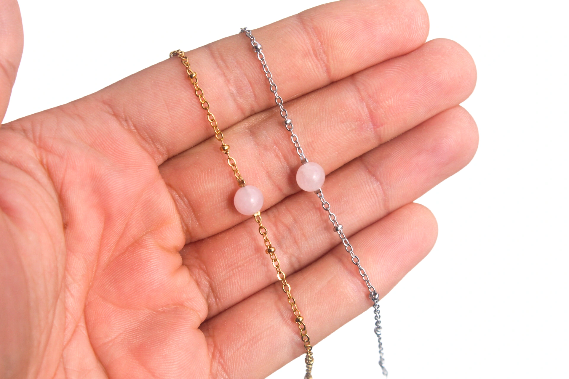 pulseira aedos quartzo rosa