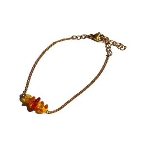 Pulseira Theia Âmbar Whisky (Dourado/Prateado)