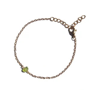 Pulseira Birthstone Agosto - Peridoto (Dourado/Prateado)