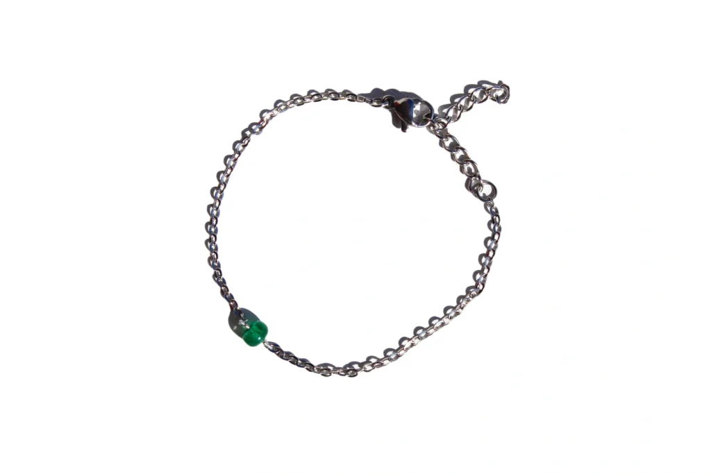 pulseira birthstone maio esmeralda prateado 1