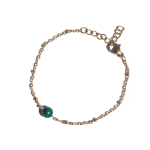 Pulseira Aedos Malaquite (Dourado/Prateado)