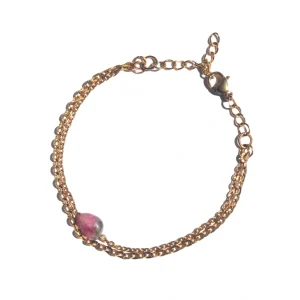 Pulseira Circe Rodonite (Dourado/Prateado)