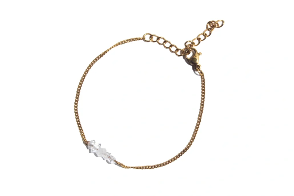 pulseira theia diamante herkimer dourada 1 1