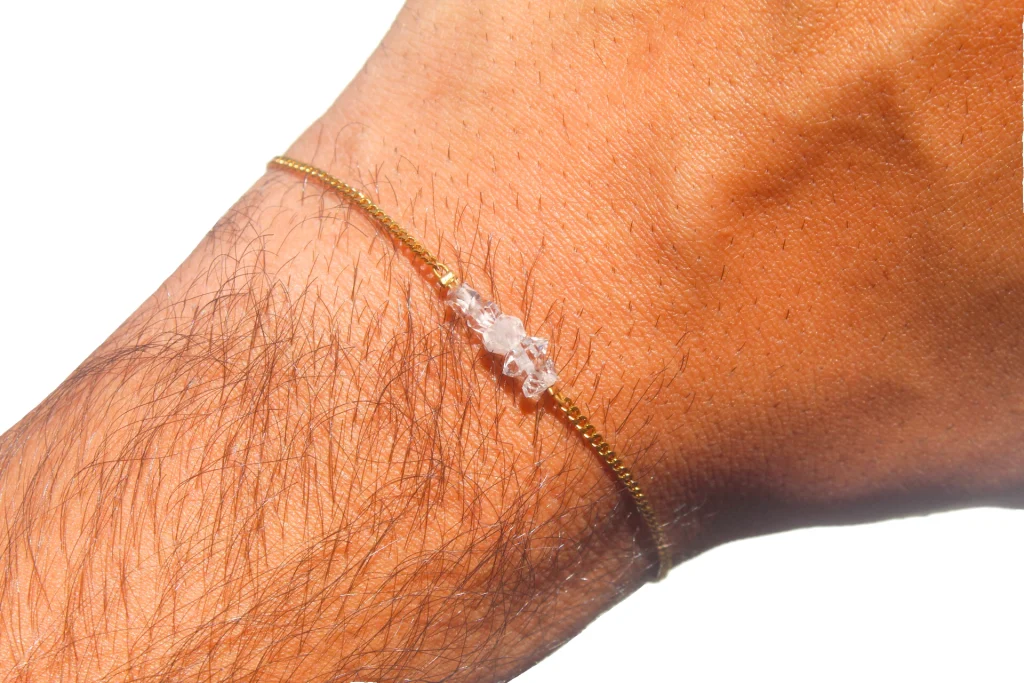 pulseira theia diamante herkimer dourada 2