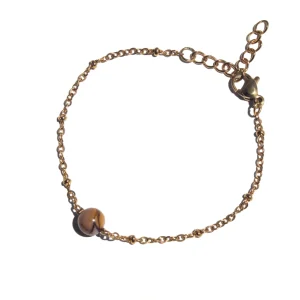 Pulseira Aedos Jaspe Mookaite (Dourado/Prateado)