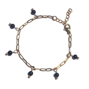 Pulseira Charmix Turmalina Negra (Dourado/Prateado)