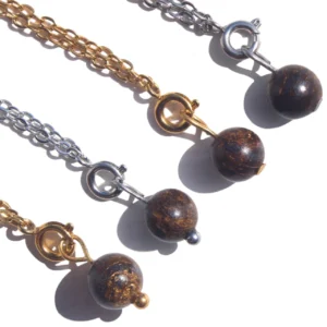 Pingente de Bronzite Bola (Dourado/Prateado)
