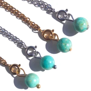 Pingente de Turquesa Bola (Dourado/Prateado)