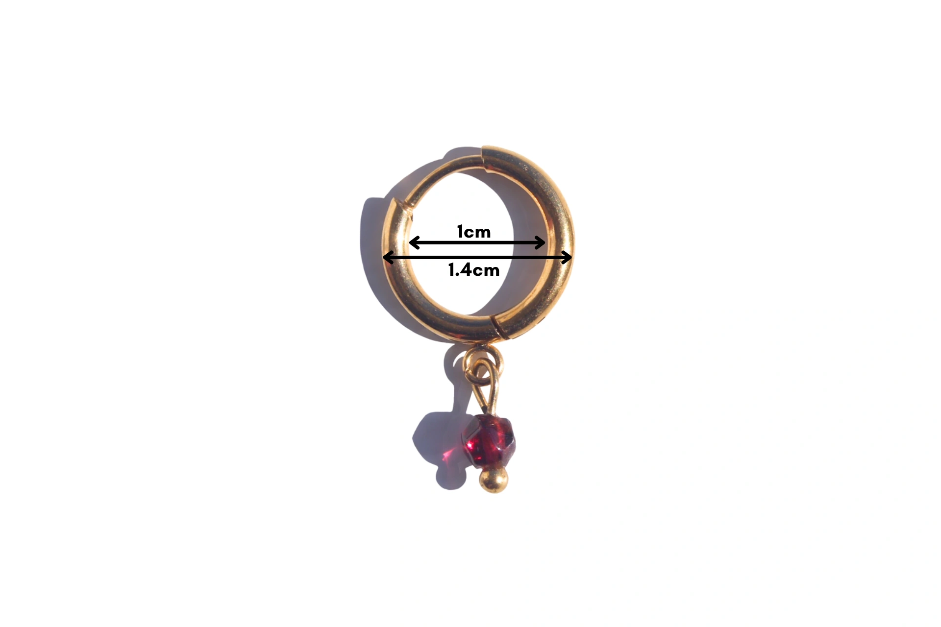 medidas do brinco de granada de aco inoxidavel da mohs cristais